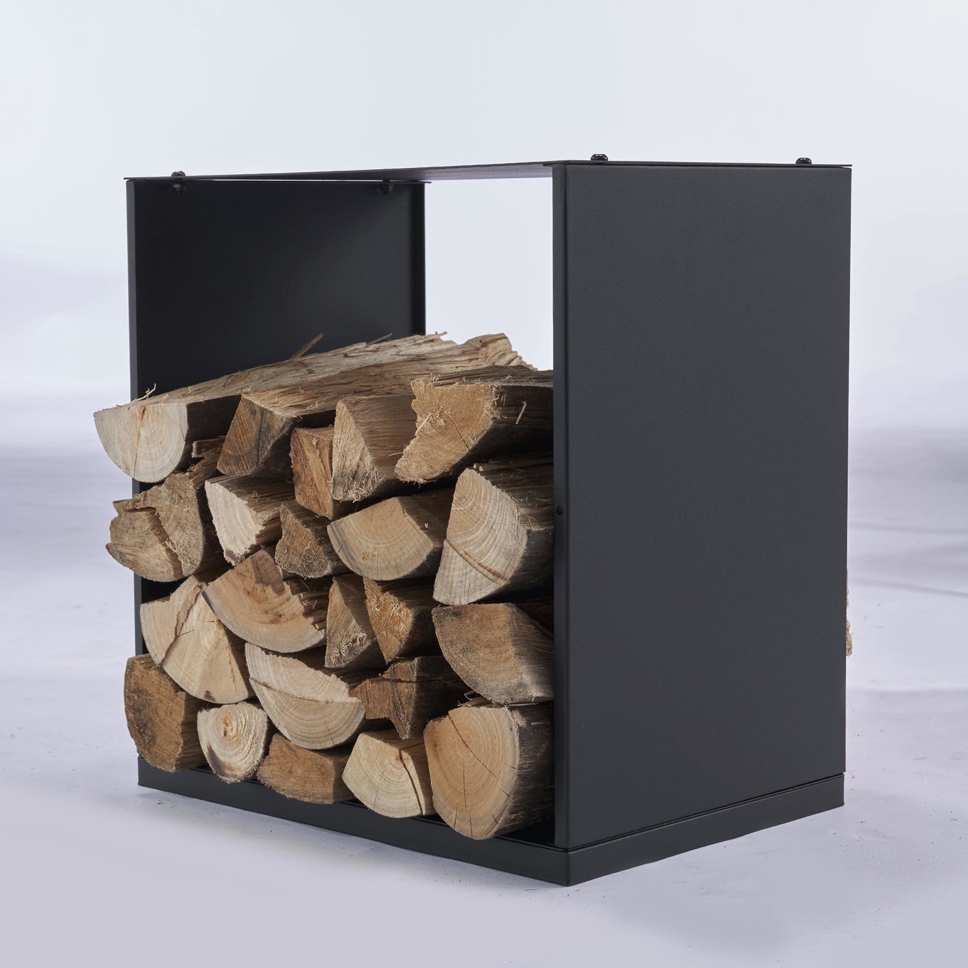 Kamin-Werkzeuge für den Innenbereich Brennholz regale, heimischer, schwarz pulver beschichteter Stahl, Brennholz regal