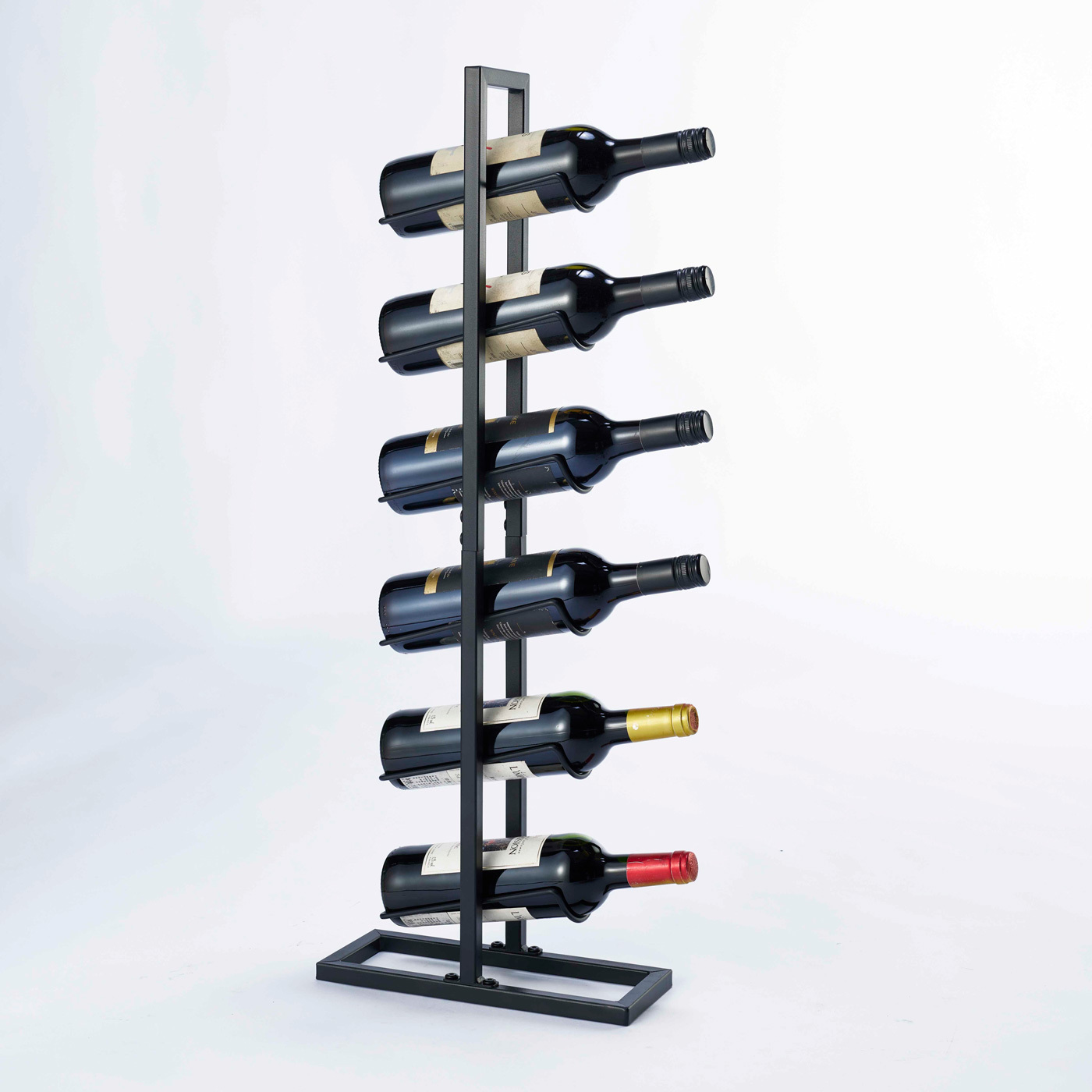 Luxus Keller Arbeits platte Metall Freistehende Boden Dekorative 6 Flasche Wein Display Rack Halter Wein regale