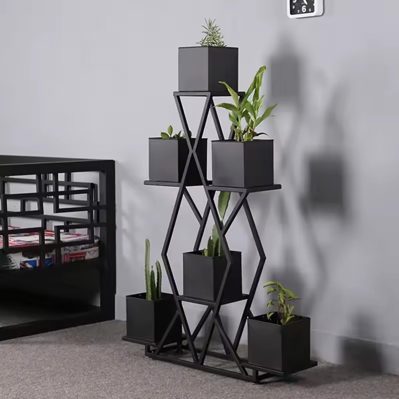 Moderne Eisen Blumentopf Stand Garten Ornament Wohnzimmer Möbel Garten Töpfe Pflanzer Blumentöpfe & Pflanz gefäße Blumen Stand Rack