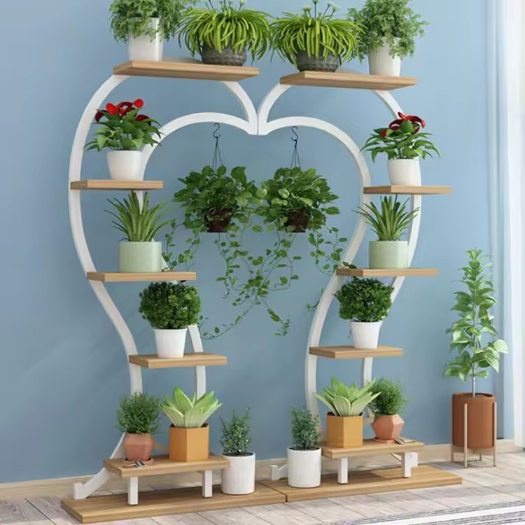 Creative Metal Display Rack Multi Tiers Shelves Wrought Iron Indoor Plant Holder Flower Pot Stand