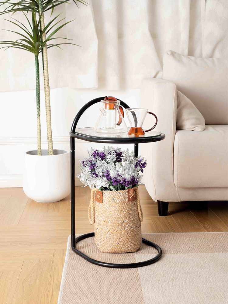 Manufacturer's custom black iron coffee table bedside vintage coffee table