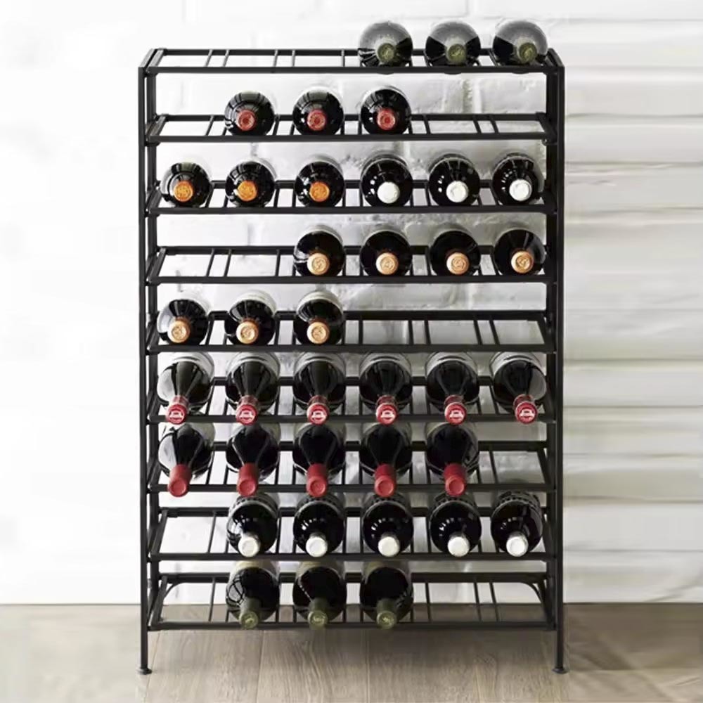 Luxury 54 Bottled Large Foldable Metal 9-Layer Cellar wine rack