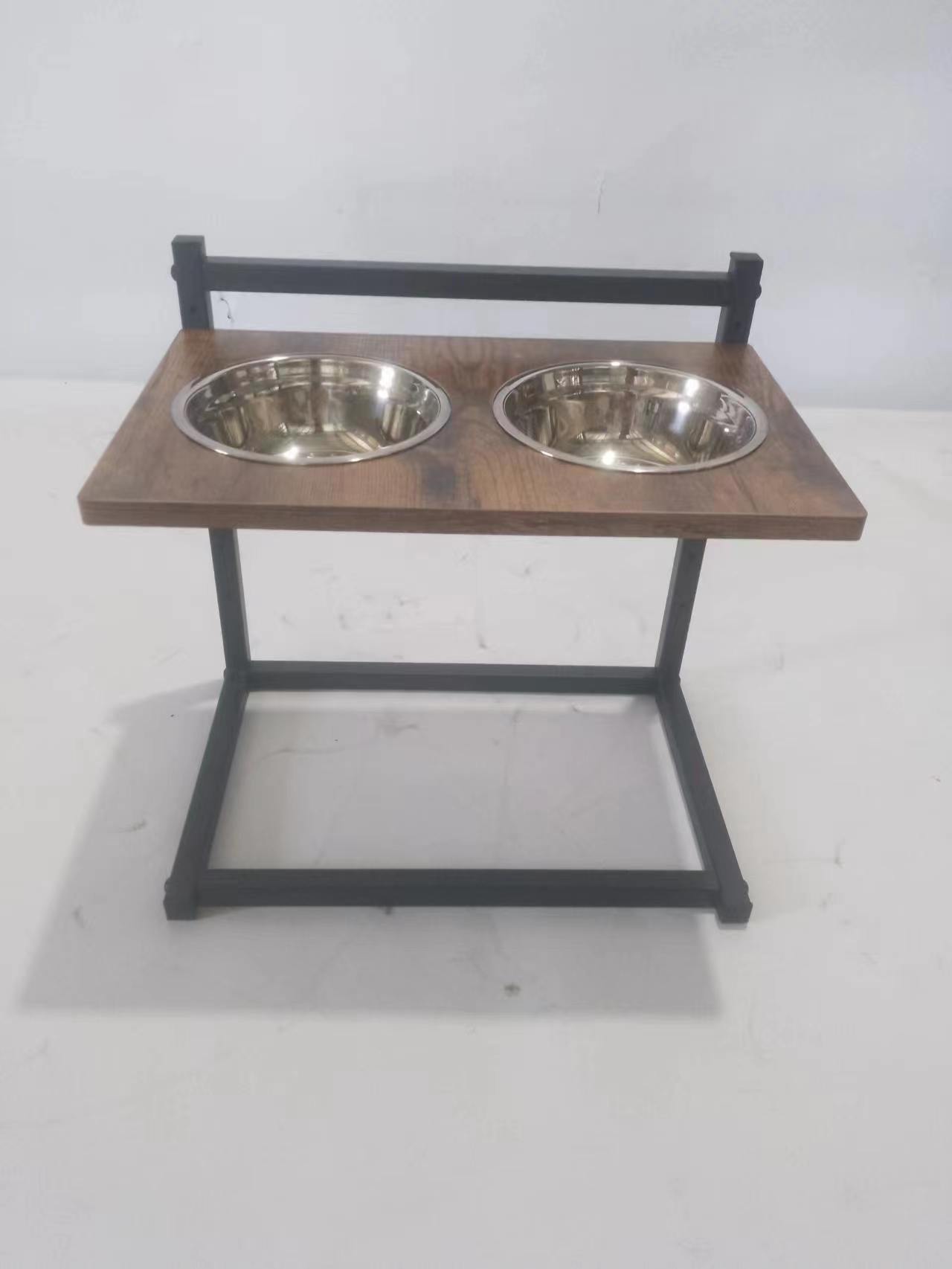 dog bowl Puppy Ceramic Food and Water Bowls Set Indoors Pet Bowls with Wood Stand