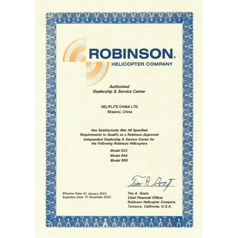 Robinson Helicopter Authorization