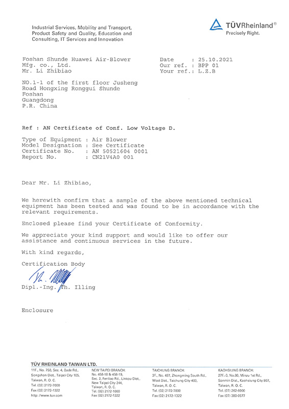 (JW GW) CE certificate