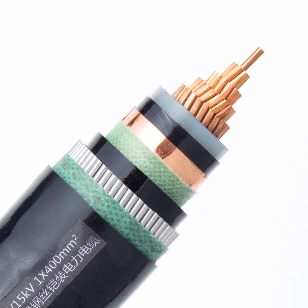 Cable de alimentación Cu/XLPE/SWA/PVC de núcleo único de voltaje medio