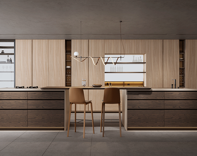 Ginepro VNC11 anni Annual Rings-VNE03 Olm Set 8-3 Set 8-4-Light Luxury Kitchen No AO