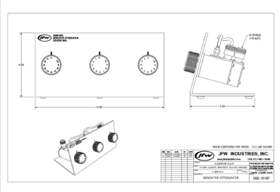 JFW 50BR-022 TNC Female connector 50 Ohm BENCH TOP ROTARY ATTENUATOR