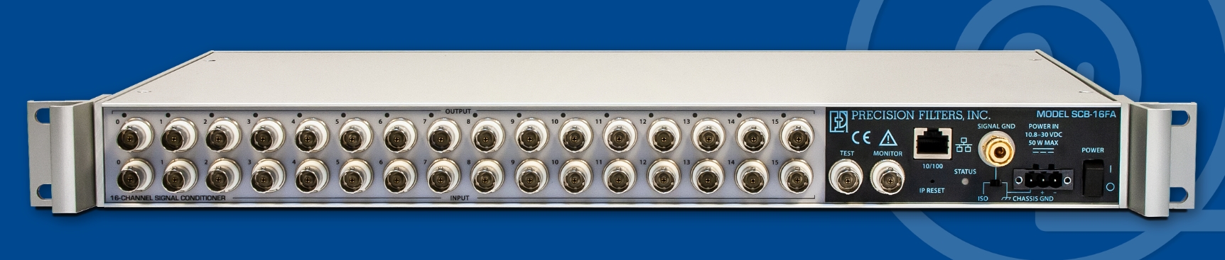 Precision SCB-16FA-IEPE 16-Channel IEPE/Voltage Filter/Amplifier