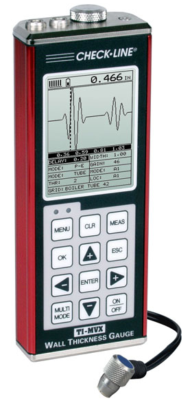CheckLine TI-MVX Ultrasonic Thickness Gauge with Enhanced Display