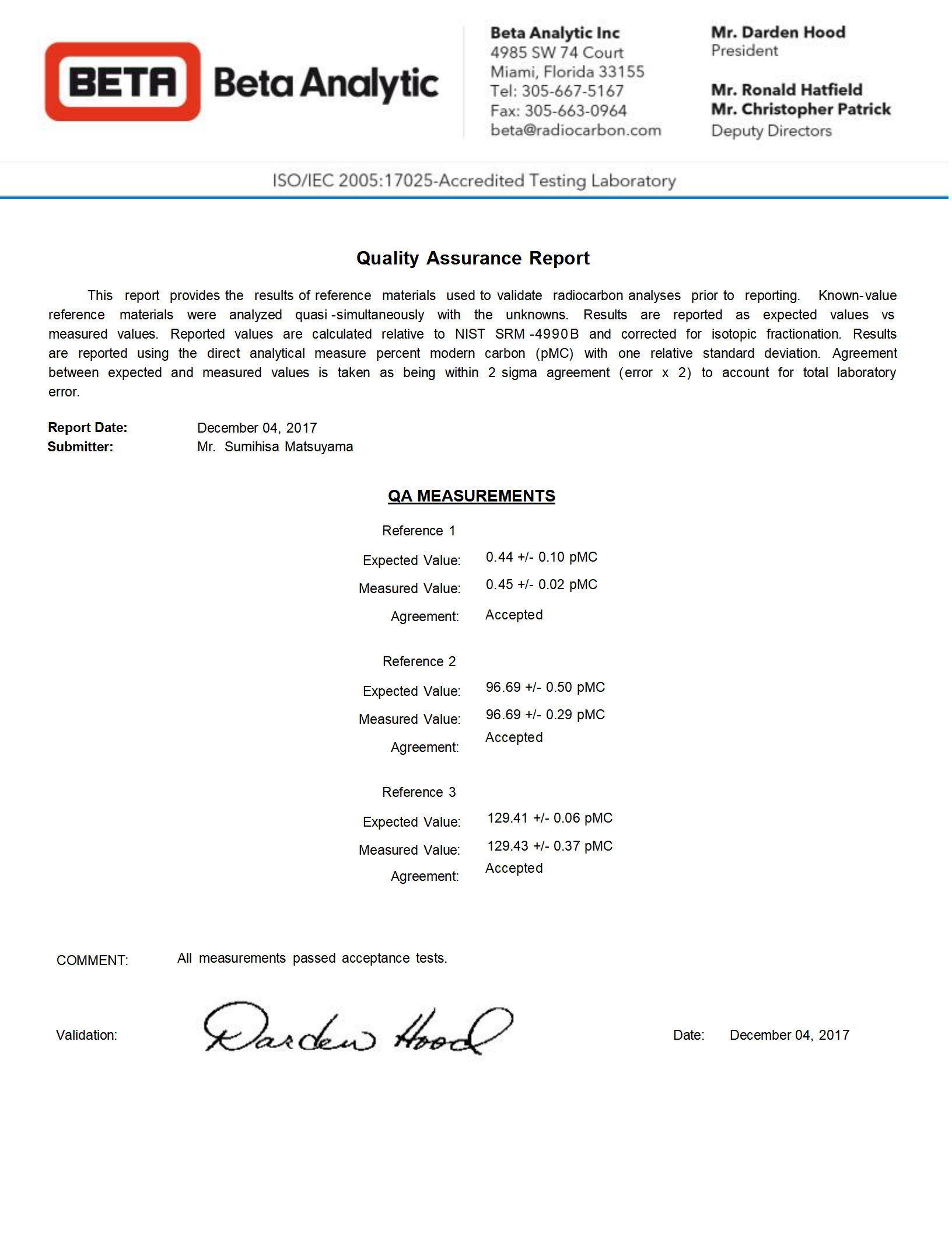 Biobased PET C14 Test Report