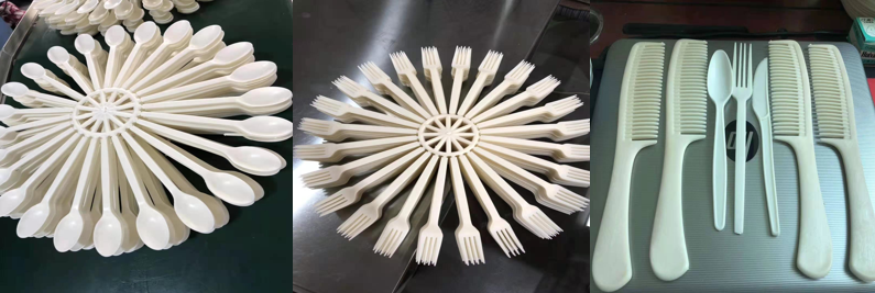 PLA disposable knife, fork, spoon modified materia