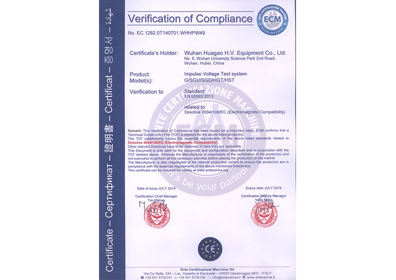 Verification of Compliance