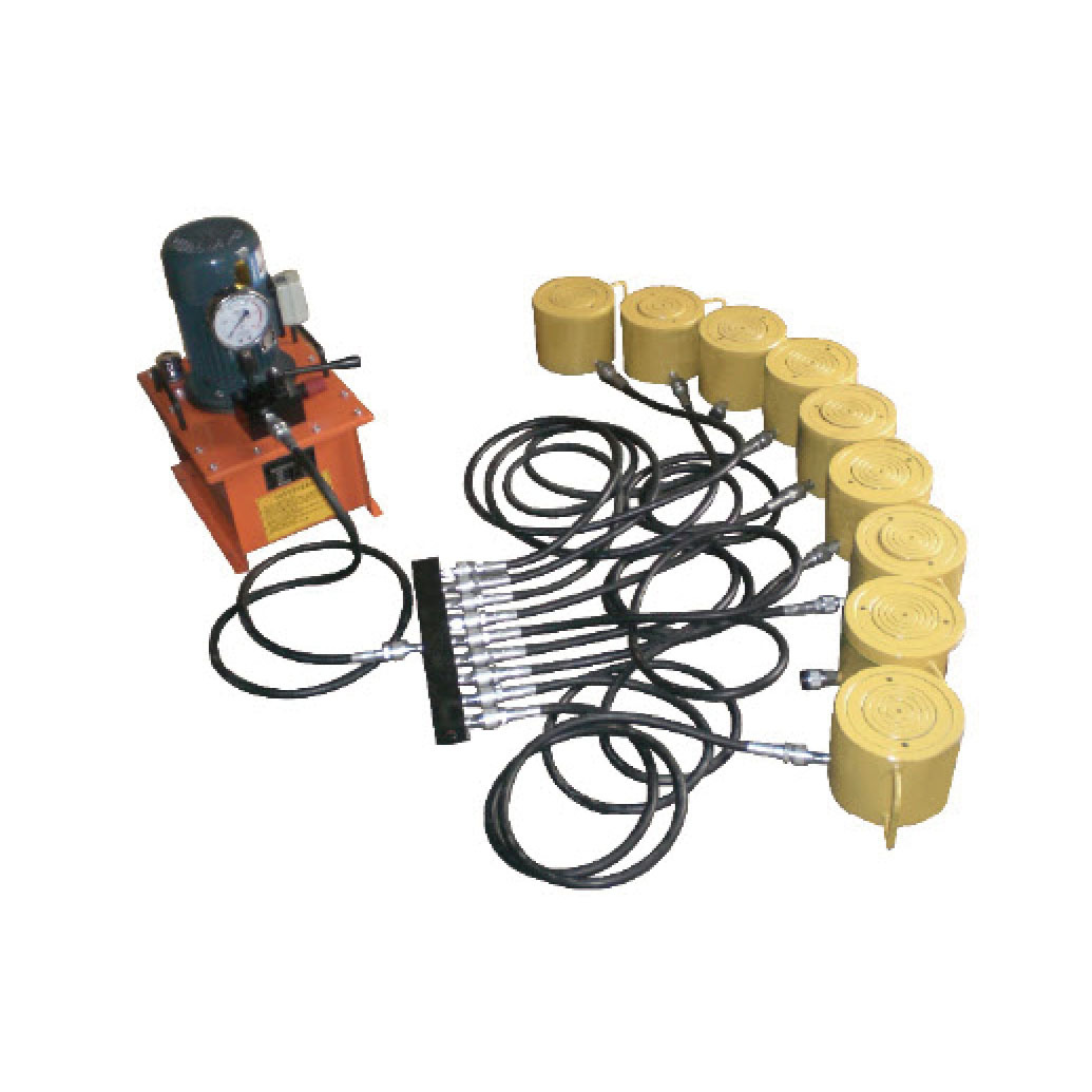Thin synchronous hydraulic jack