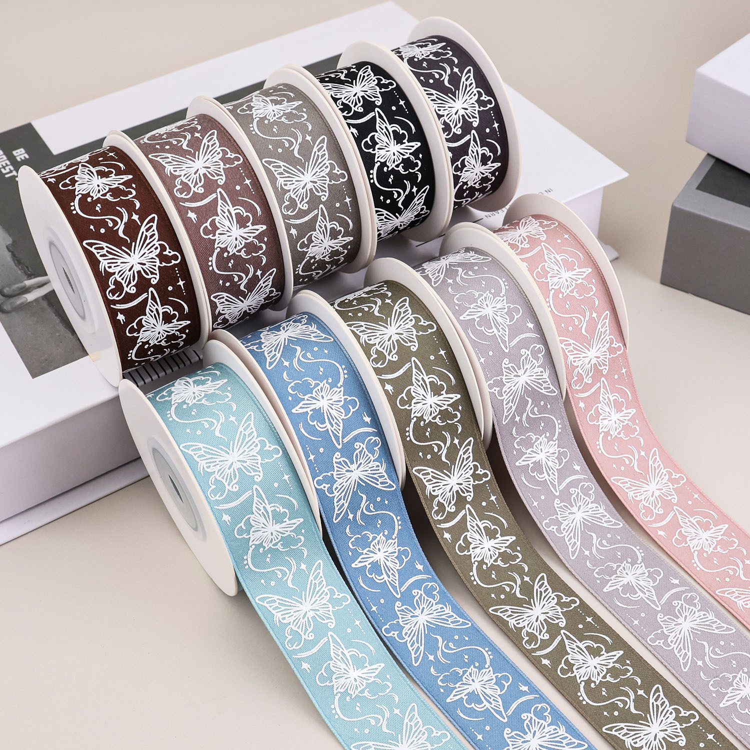 Custom Embossed Printed Personalised Gift Polyester Ribbon With Logo for Package