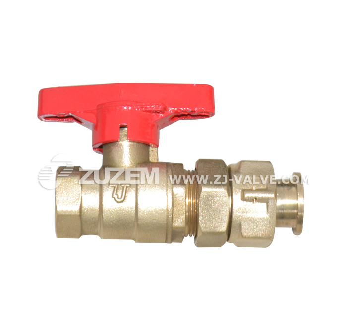Brass water meter ball valve