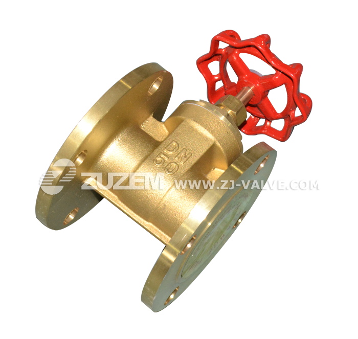 Flanged brass gate valve