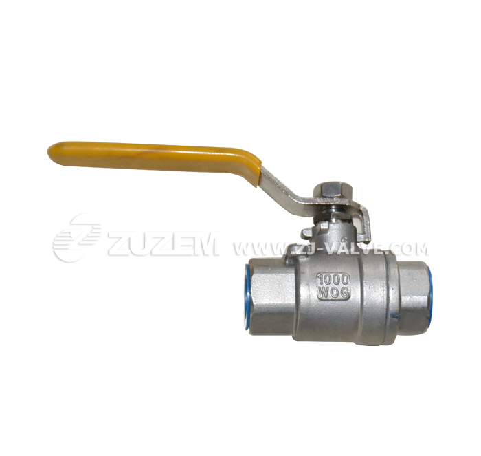 Two-piece 304 stainless steel thread port ball valve
