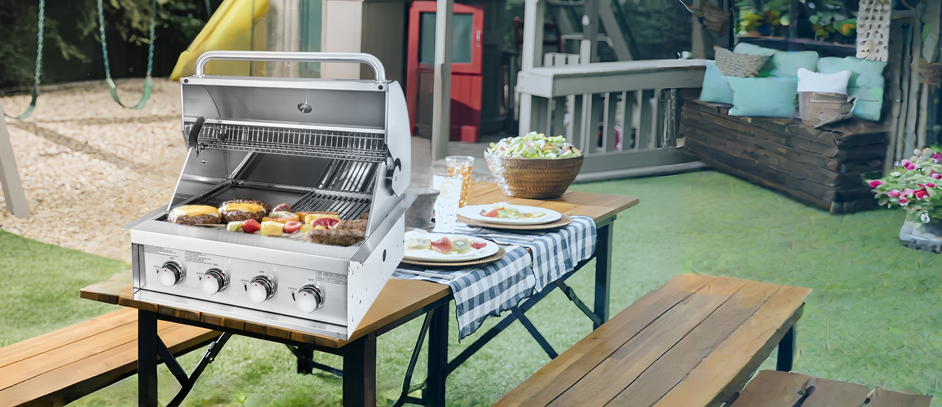 Stainless Steel Outdoor Built In Gas Grill