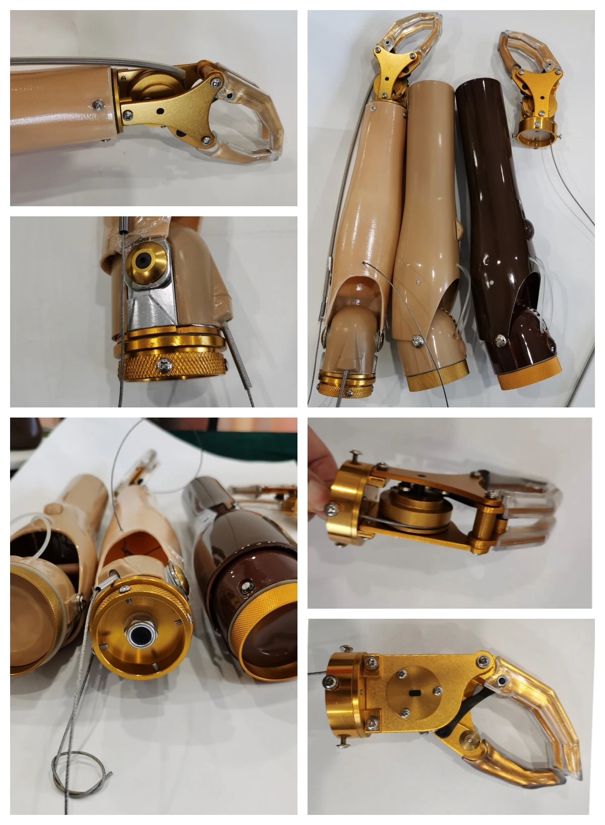 Transradial Hand Prosthetic with Five Fingers Aluminum Cable Control Cosmetic Cover-Class I Plastic Instrument