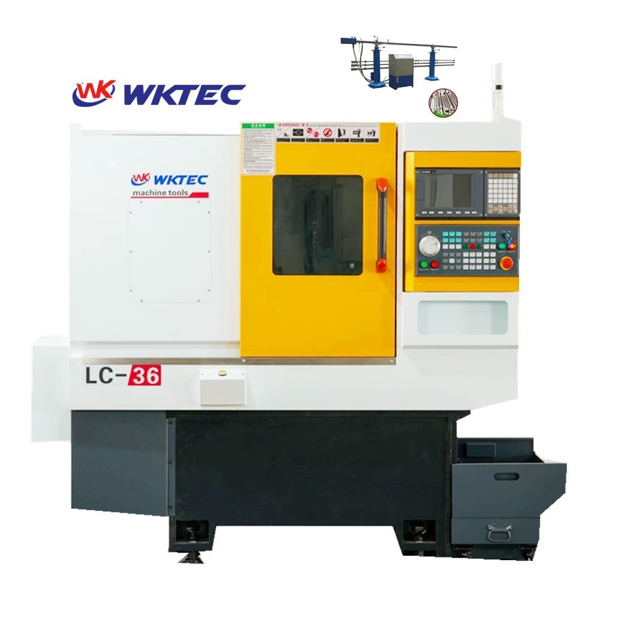 CNC lathe with automatic feeding machine