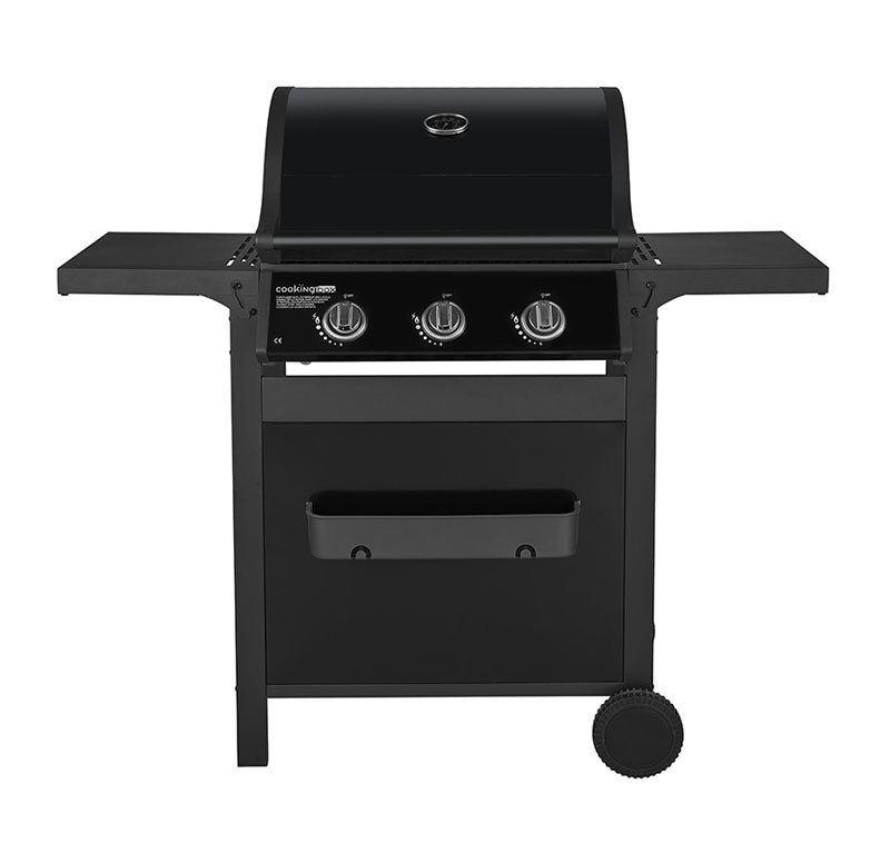 3 Burner Propane Gas Grill - Foldable Side Table-Everteam