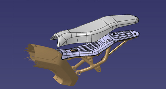 用于构建完整座垫的3D工程数据