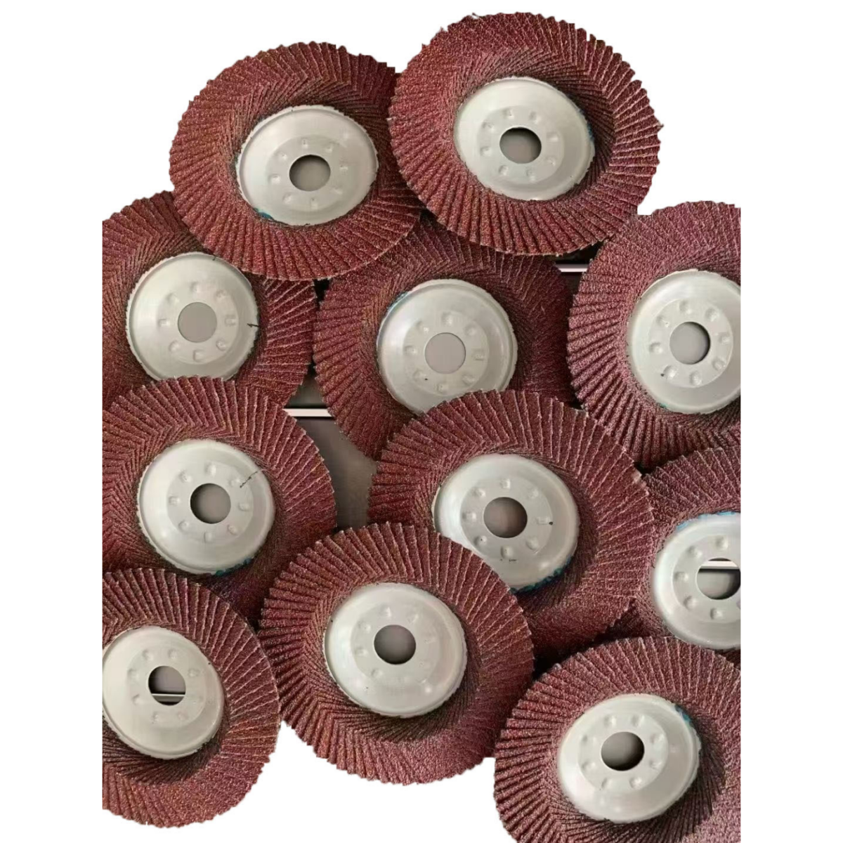 Red iron cover flap wheel