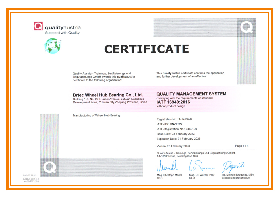 IATF16949 Quality Certification IATF16949 Quality Certification