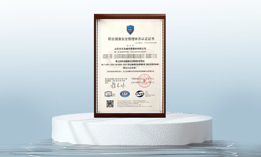 職業(yè)健康安全管理體系認(rèn)證證書(shū)