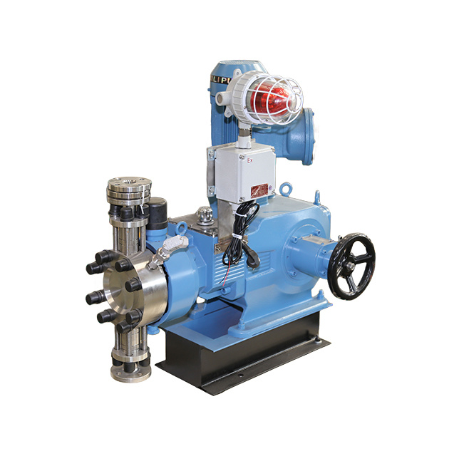 Metering pumps with diaphragm rupture alarm