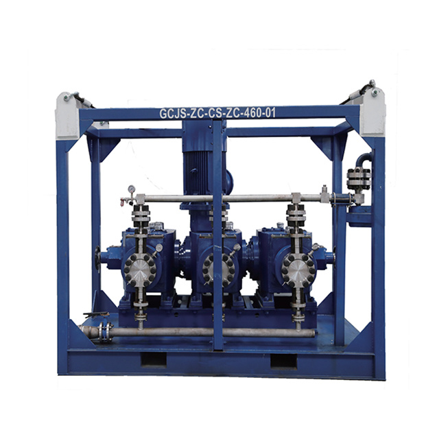 Offshore oil recovery metering pumps