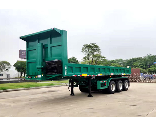 Rear dump transport semi-trailer