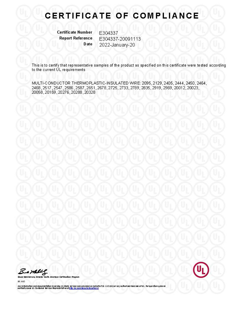 E304337-Certificate Number