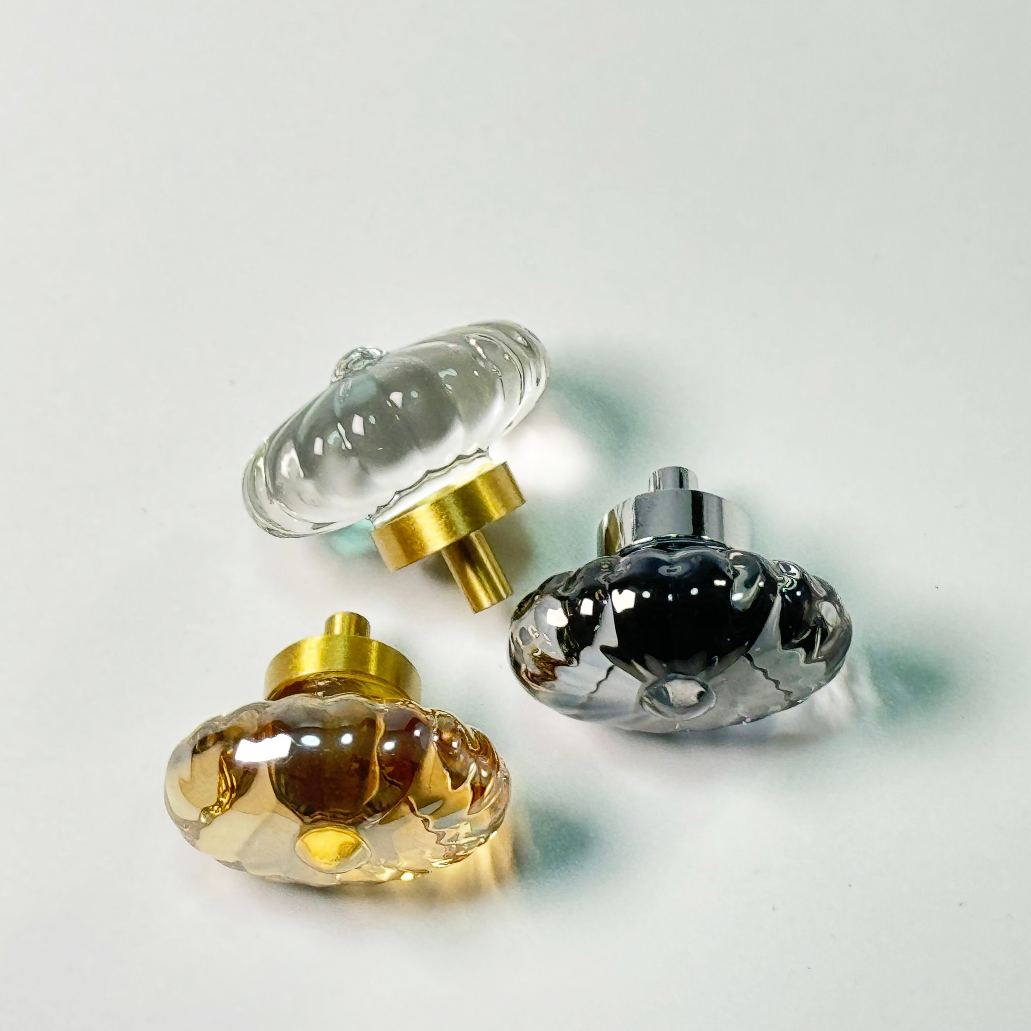 Crystal Hardware Cabinet Door Knobs Oval Flower Shape