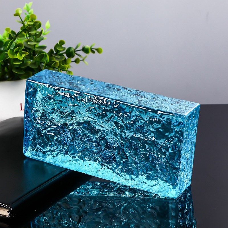 Colored Rectangle Ice Patterned Crystal Bricks As Art Wall Decor