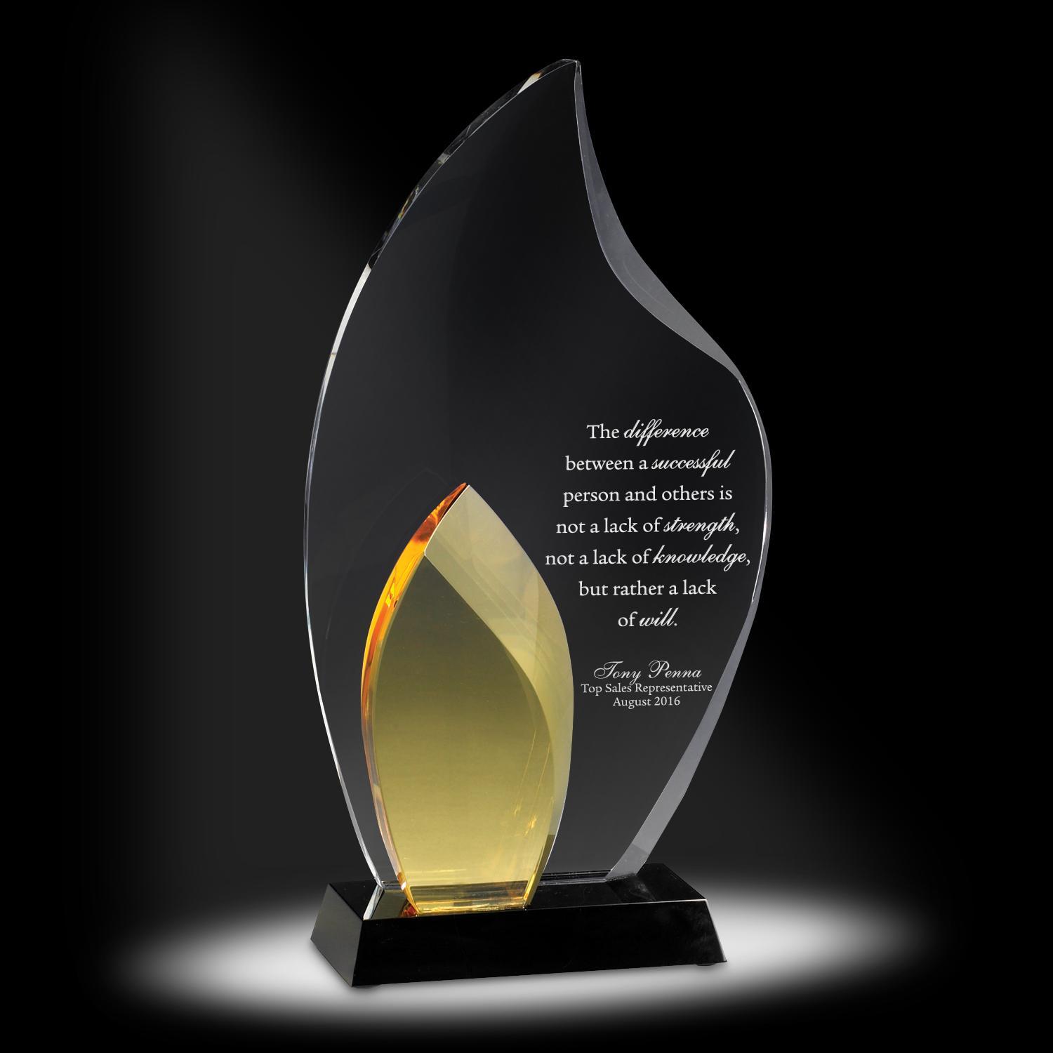 Unique Double Flame Award -Yangzhou Top Crystal Glass Co., Ltd