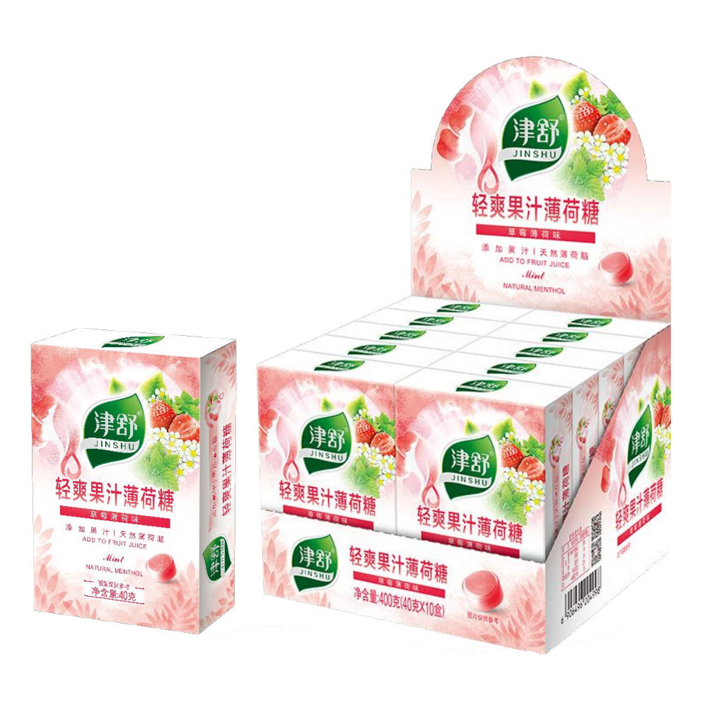 Jin Shu light juice mint candy -40g strawberry mint flavor