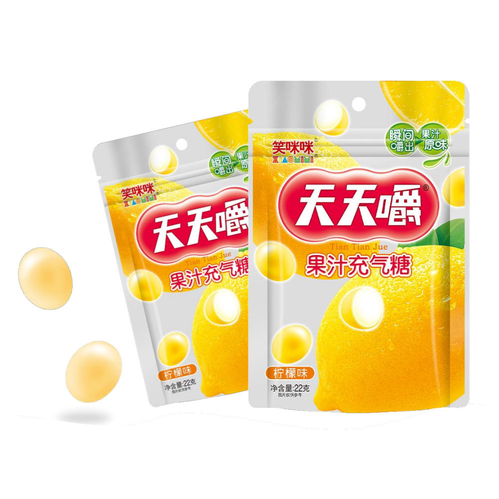 Tian Tian Jiao juice inflatable sugar -22 grams of lemon flavor