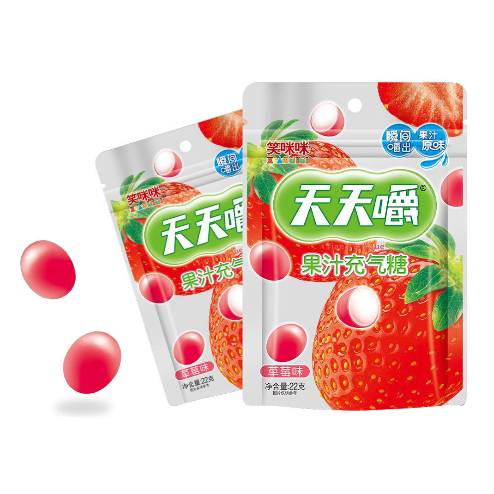 Tian Tian Jiao fruit juice inflatable sugar -22 grams of strawberry flavor