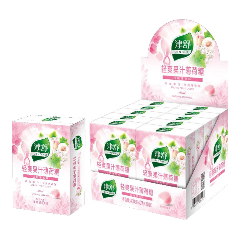 Jin Shu light juice mint candy -40g white peach mint flavor
