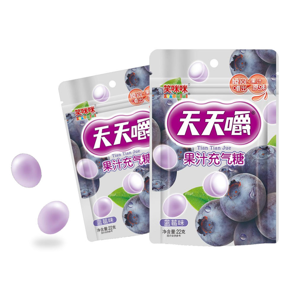 Tian Tian Jiao fruit juice inflatable sugar -22 grams of blueberry flavor