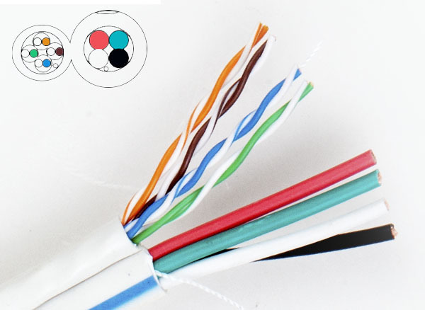 超五类非屏蔽+16AWG/4芯音响混合线缆U/UTP+ Speaker Wire