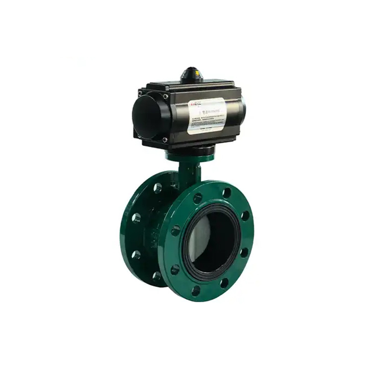 Pneumatic flanged butterfly valve