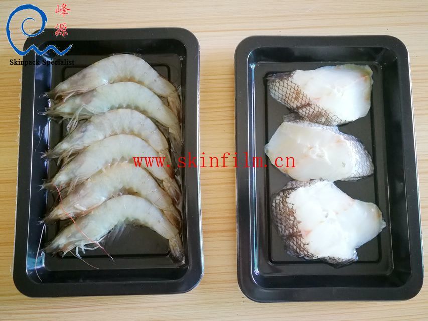 食品真空贴体包装机虾，鱼肉贴体包装案例：