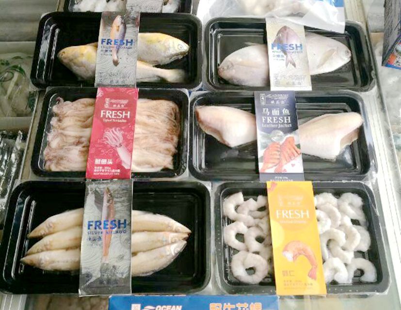 Seafood cold fresh meat food skin packaging film packaging picture