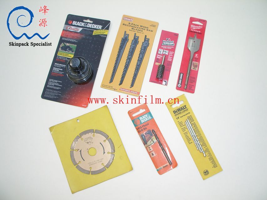 Salin film (DuPont sand shower film) saw blade body packaging example:
