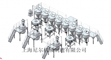 涂料自动配料搅拌生产线建成