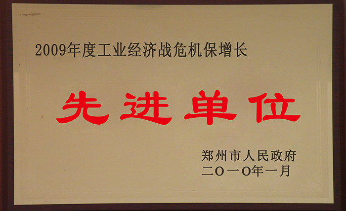 2009年郑州市人民政府先进单位