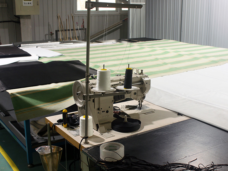 Awning cloth sewing workshop